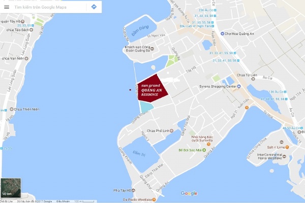 Đường đi tới Sun Grand City Quảng An - chi tiết
