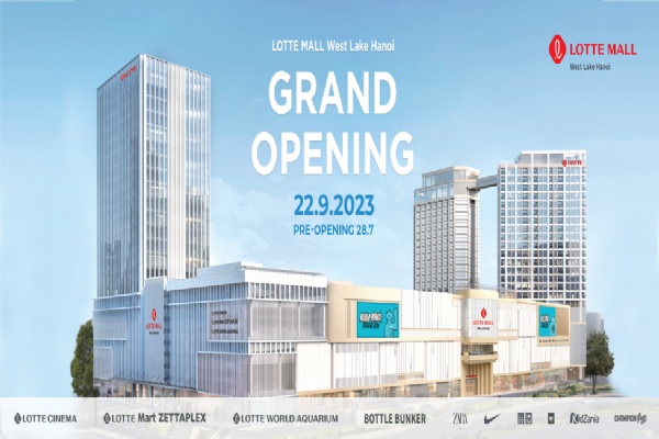 Khai trương Lotte West Lake Mall vào ngày nào?