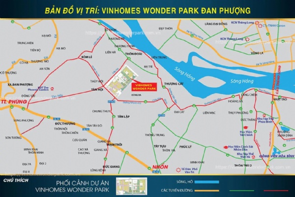 Vị trí Vinhomes Wonder City Đan Phượng- Cập nhật mới nhất