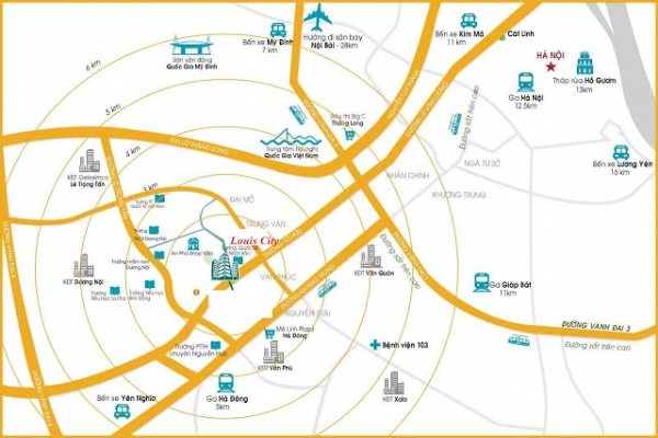 Vị trí dự án Louis City Đại Mỗ nằm ở đâu?