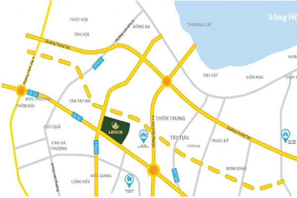 Vị trí dự án KĐT Lideco Hoài Đức