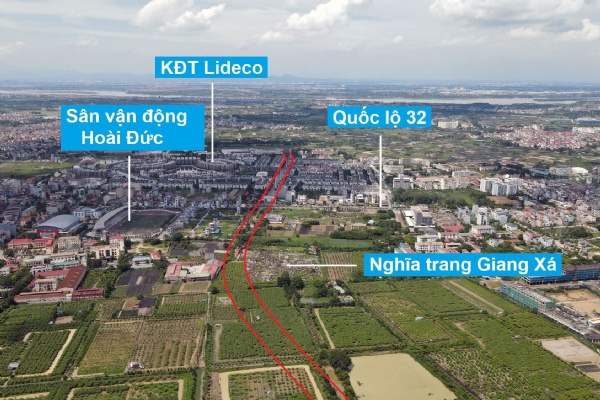 Đường đi đến dự án Lideco Hoài Đức