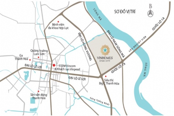 Vị trí The Royal Residence Vinhomes Star City Thanh Hóa