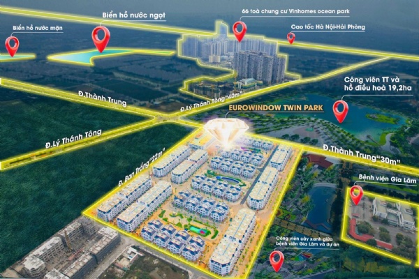 Vị trí Eurowindow Twin Parks Gia Lâm - Thông tin chi tiết