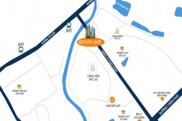 Vị trí Tháp đôi Kepler Land TSQ Mỗ Lao