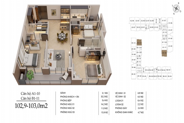 Các loại hình sản phẩm Long Biên Central – Tổ hợp sống sang đón đầu xu thế
