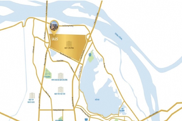 Vị trí căn hộ chung cư thương mại IA25 Ciputra