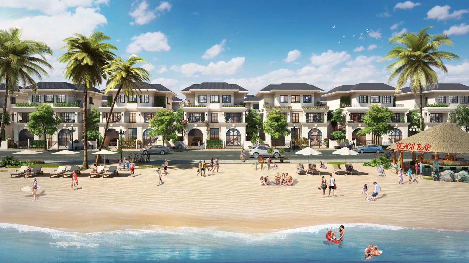Bán song lập view biển hướng Tây Tứ Trạch 3 tầng 1 tum kinh doanh cho thuê MIK Green Paradise
