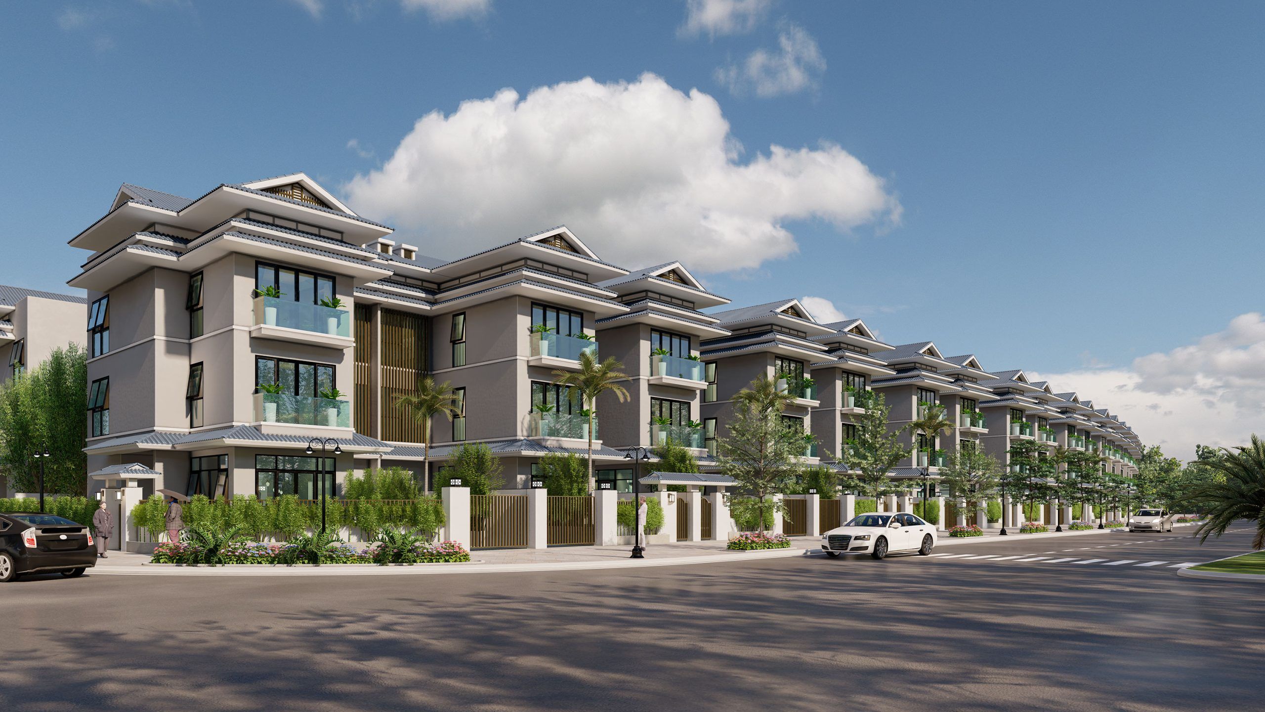Mua nhà liền kề cửa Tây Nam bàn giao cơ bản đối diện công viên The Infinity Meyhomes Capital