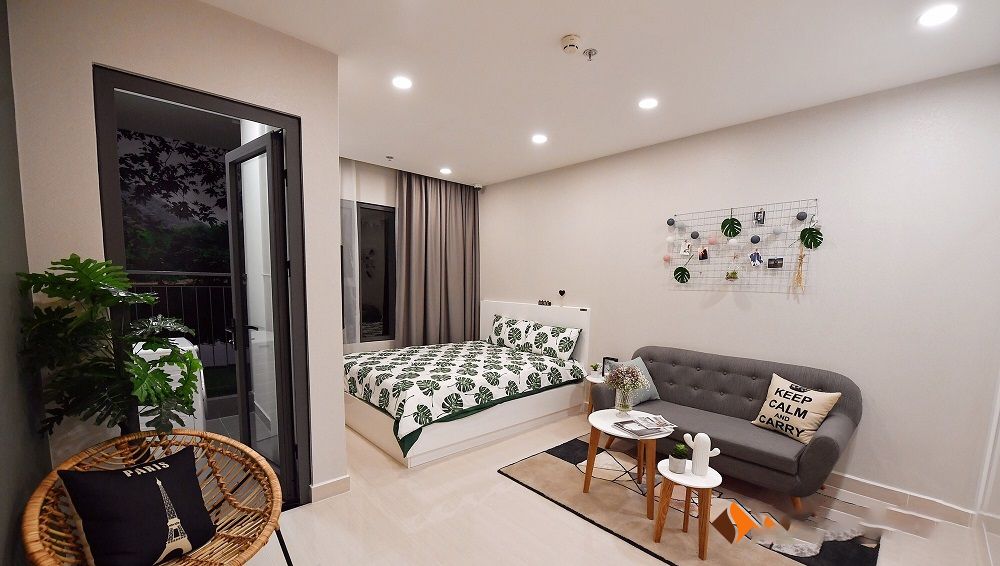Cho thuê căn hộ chung cư studio 1 phòng ngủ view công viên tại Vinhomes Sky Park Bắc Giang
