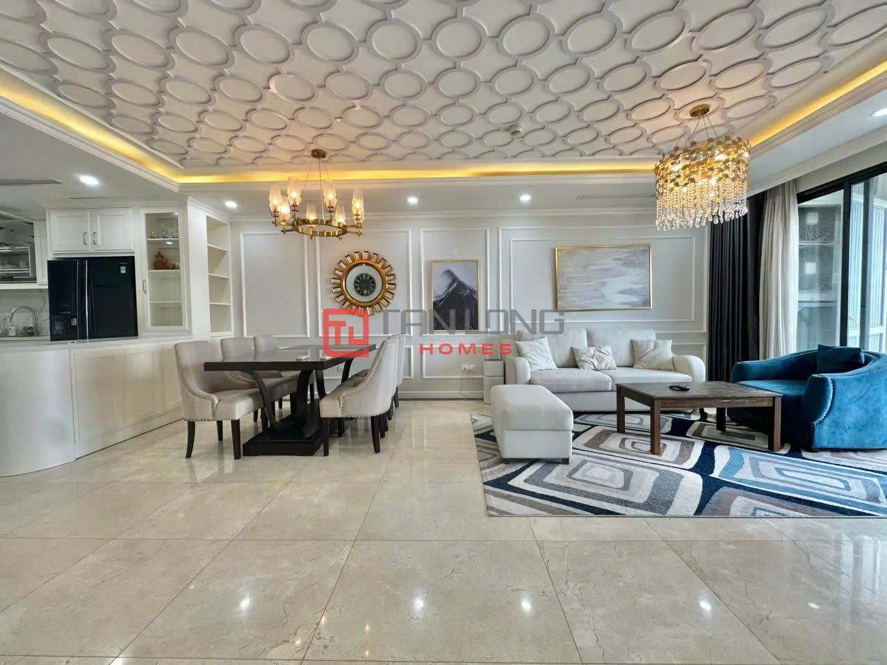 Cho thuê căn hộ D'Le Roi Soleil Xuân Diệu đầy đủ nội thất tòa B - DT: 146m2/3 ngủ view sông Hồng