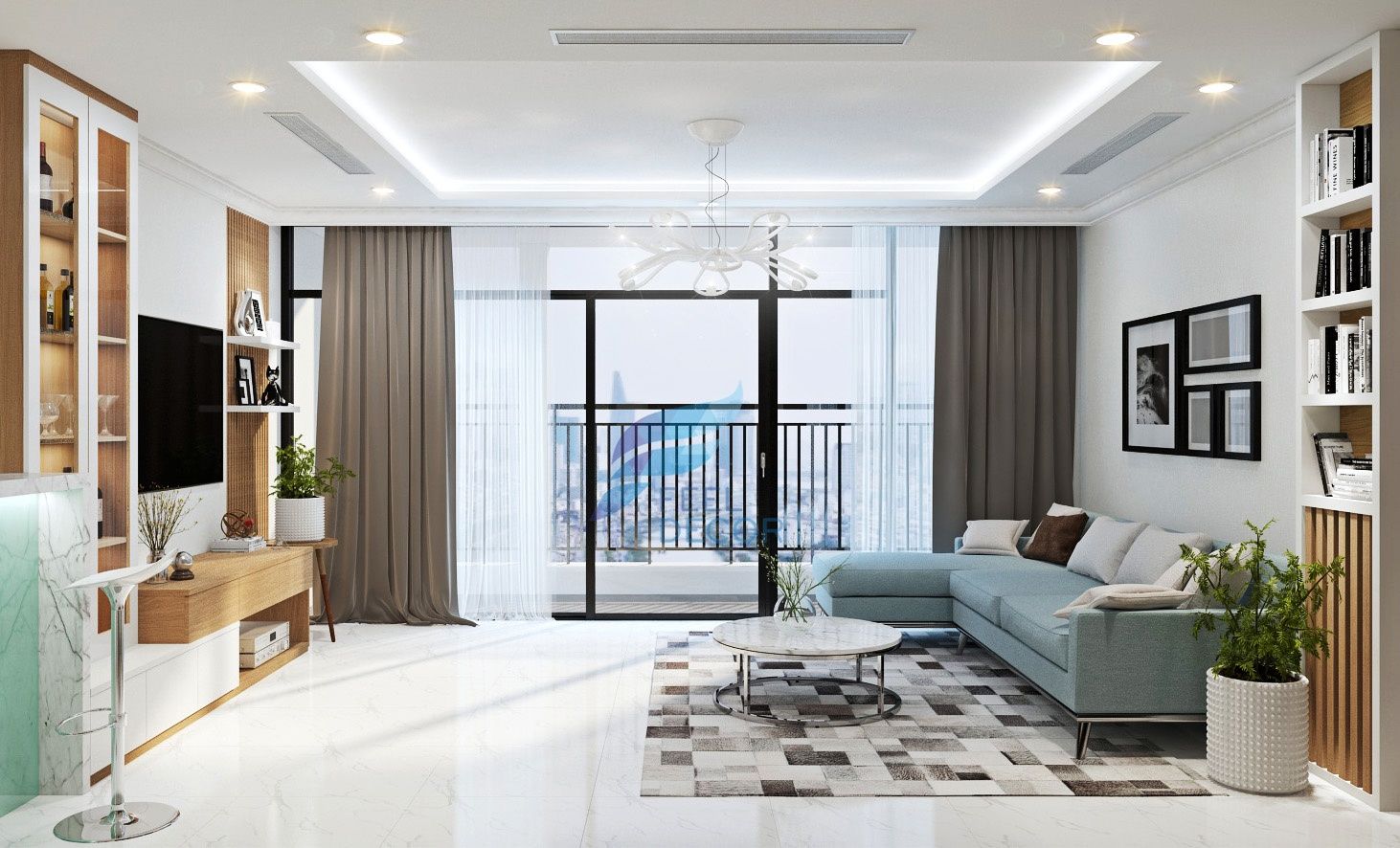 Cần cho thuê căn 2 ngủ DT 76m2, tòa B chung cư Lạc Hồng Westlake, tầng trung hướng Bắc