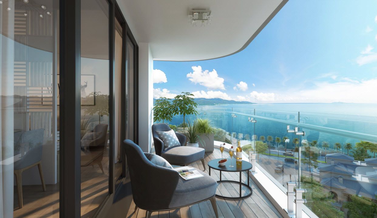 Thuê căn 2 ngủ tầng cao tòa S1 view vịnh biển giá tốt nội thất cao cấp kính tràn viền Sky M Hạ Long