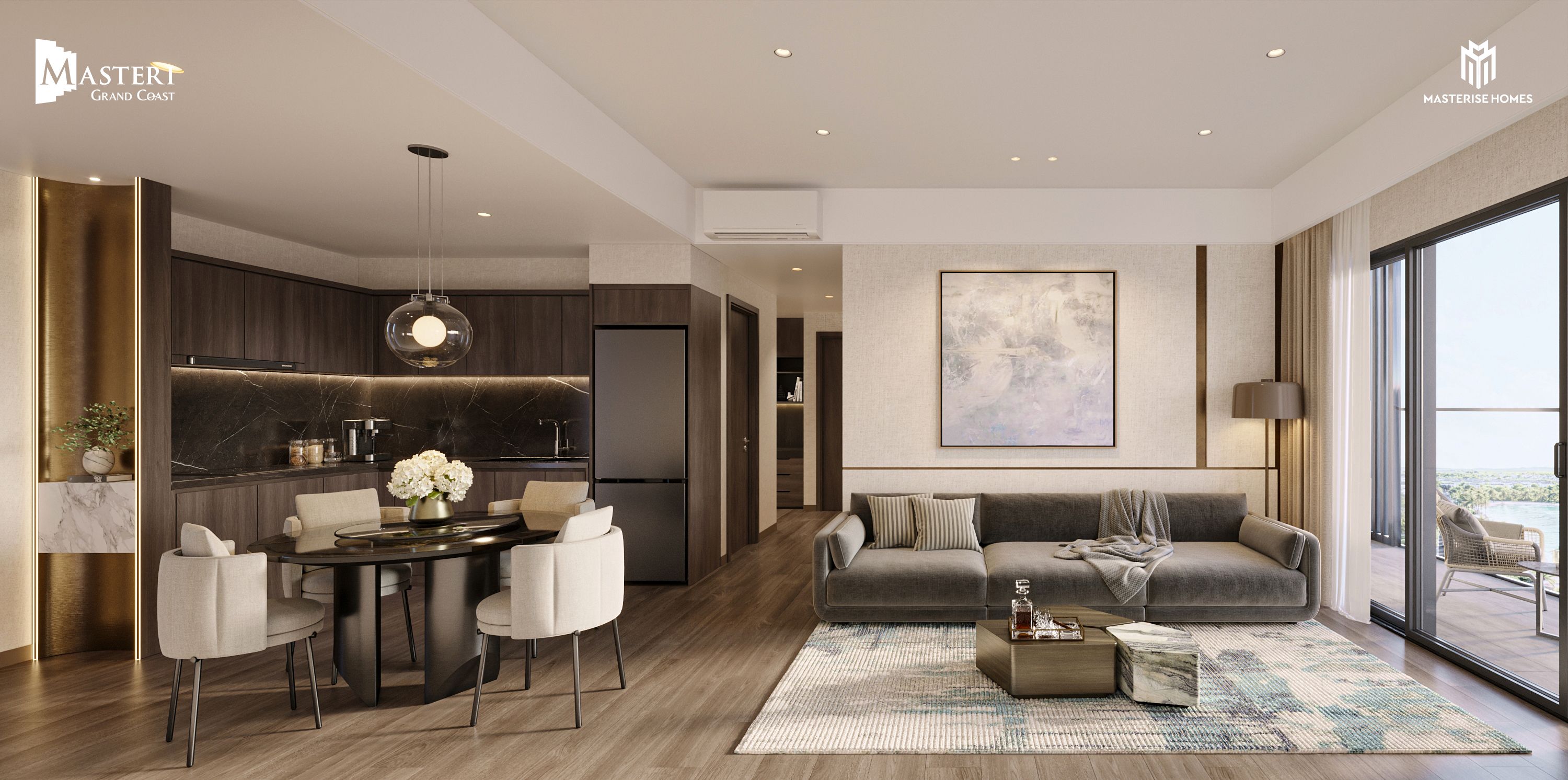 Bán căn hộ 2PN+ diện tích 65m2 hướng Tây tòa Z1 khu The Wave view nội khu Masteri Grand Coast OCP2