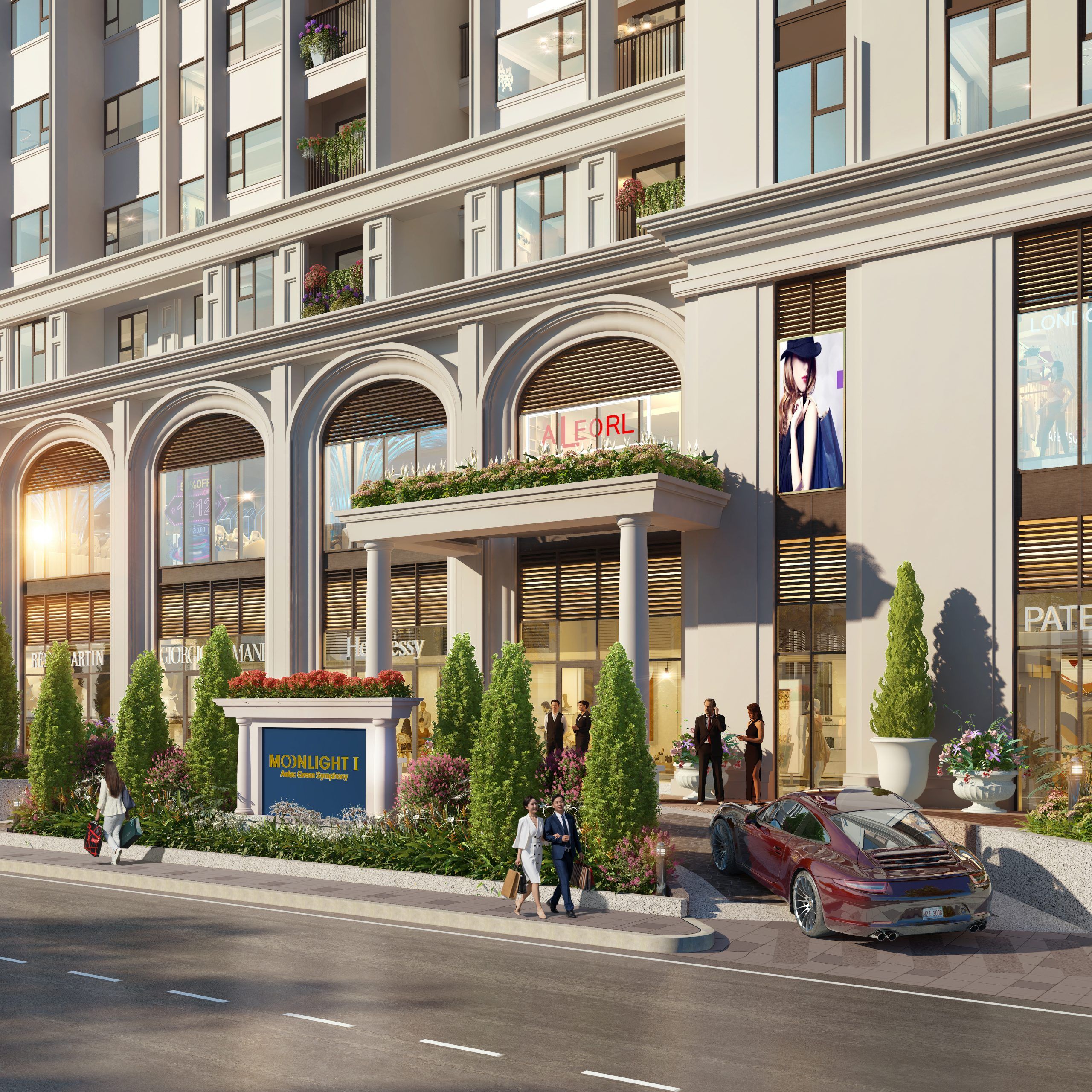 Cho thuê shophouse hướng Tây Tứ Trạch 100m2 x 3,5 tầng view vườn hoa, đủ đồ An Lạc Green Symphony