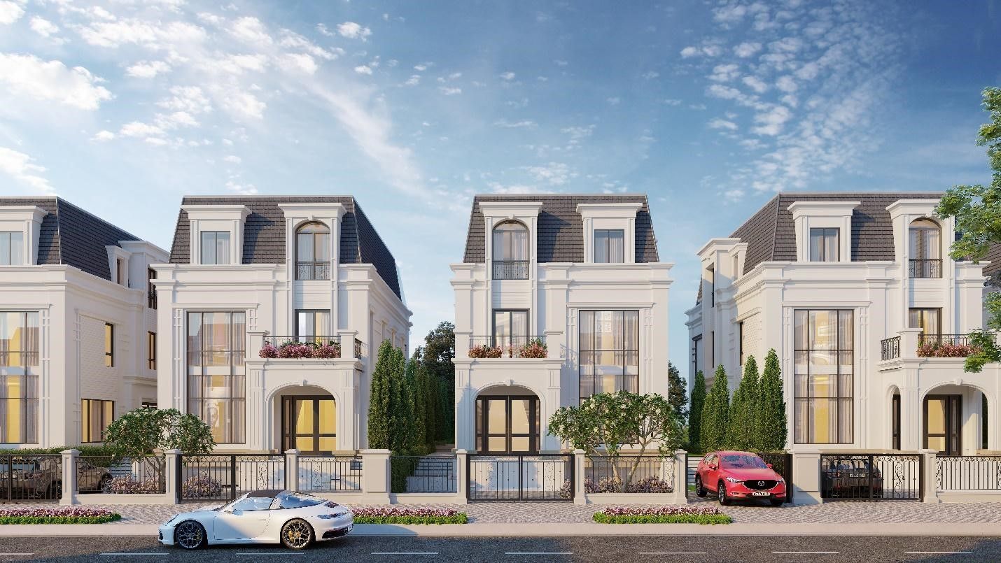 Bán biệt thự song lập hướng Tây Nam DT: 160m2 x 3 tầng 1 tum hoàn thiện ngoài Park Hill Vĩnh Yên