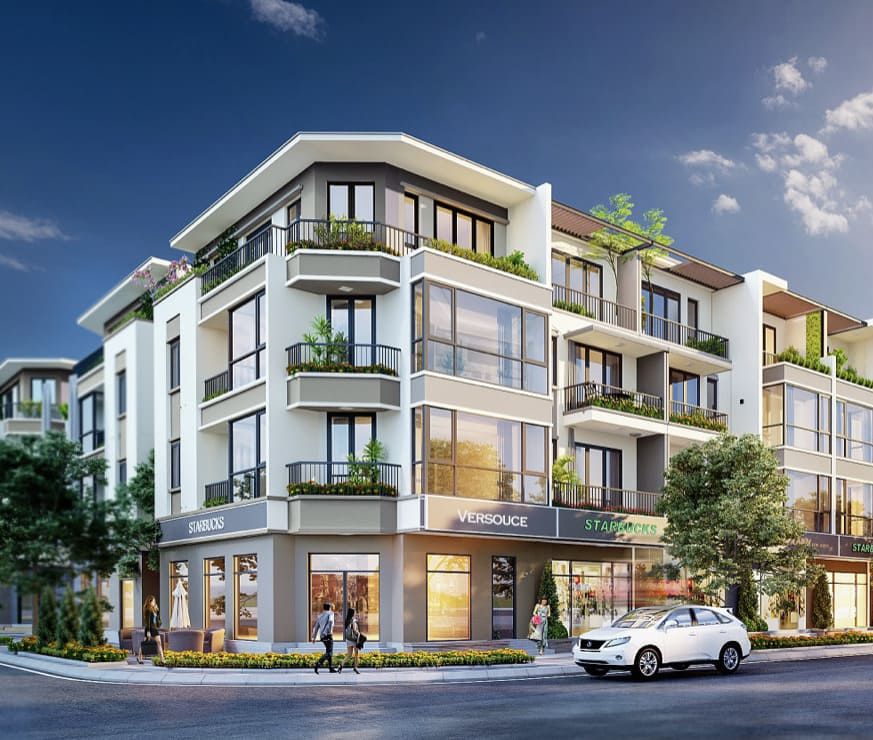 Cho thuê nhà phố shophouse đông tứ trạch lô góc 2 mặt tiền khu Phồn Hoa Vinhomes Vũ Yên Hải Phòng