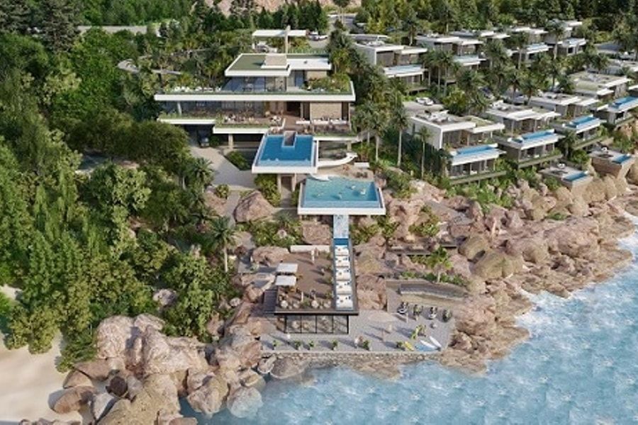 Mua biệt thự căn góc Sun Cát Bà hướng Đông Tứ Trạch nhìn núi có bể bơi vài bước ra biển