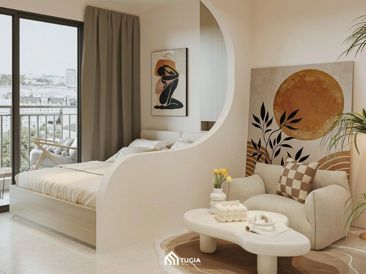 Cho thuê căn hộ 1 phòng ngủ 1WC tầng cao diện tích 46m2 đầy đủ nội thất Meypearl Ciel Phú Quốc