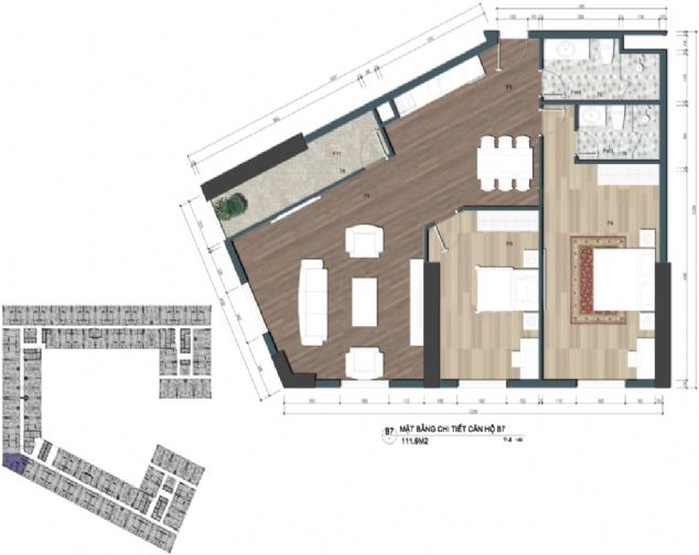 BÁN CHUNG CƯ PLATINUM CENTER POINT 2PN 111,9M2