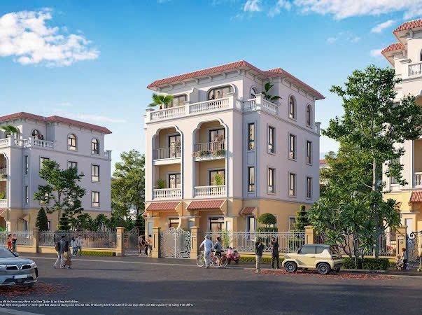 Bán liền kề xẻ khe hướng Bắc Vinhomes Liên Hà Đông Anh sân, hầm rộng thoáng - Bàn giao mặt ngoài