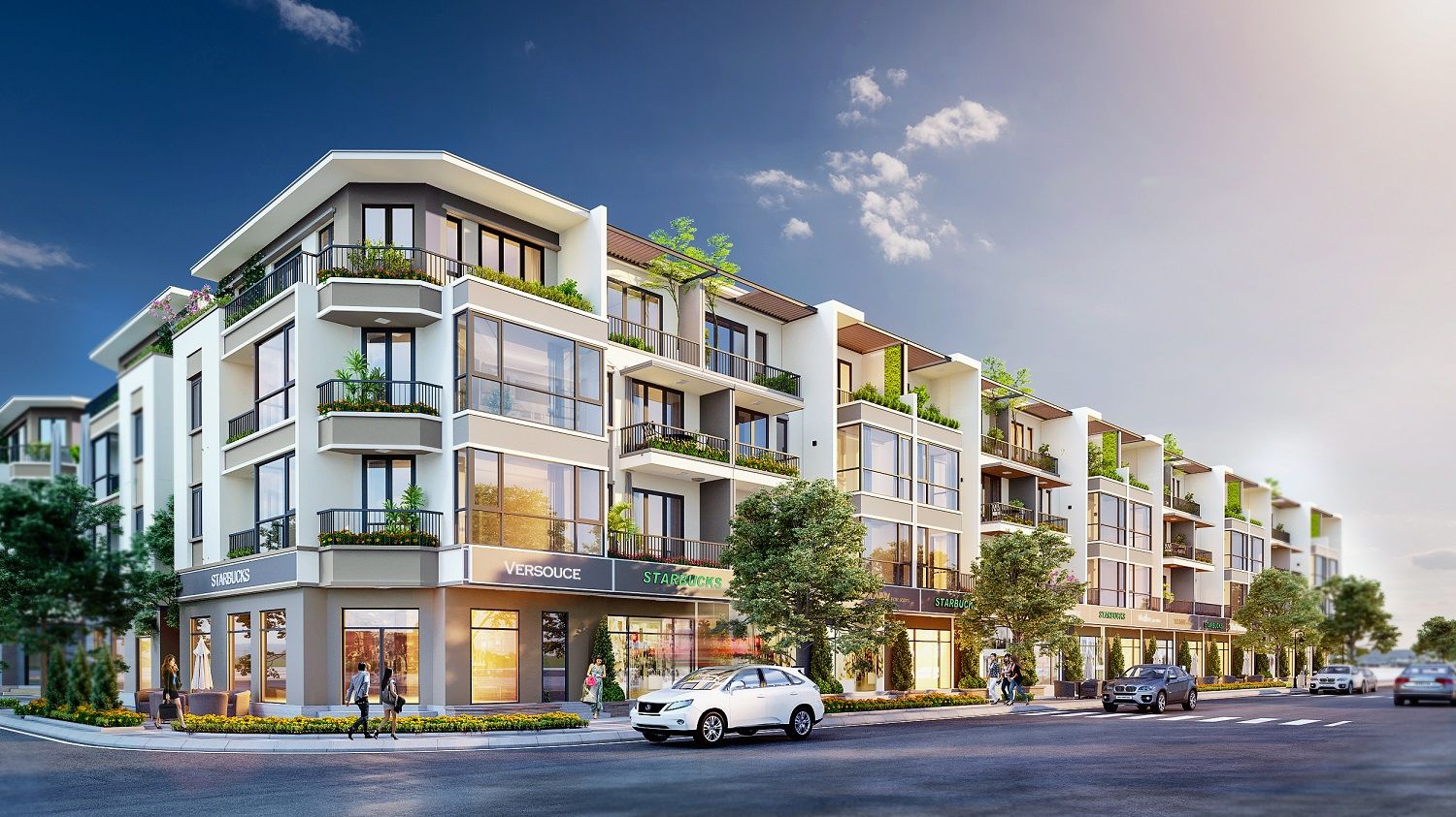 Cho thuê Shophouse Vinhomes Hạ Long Xanh + 3 tầng/1tum: Diện tích 98m2