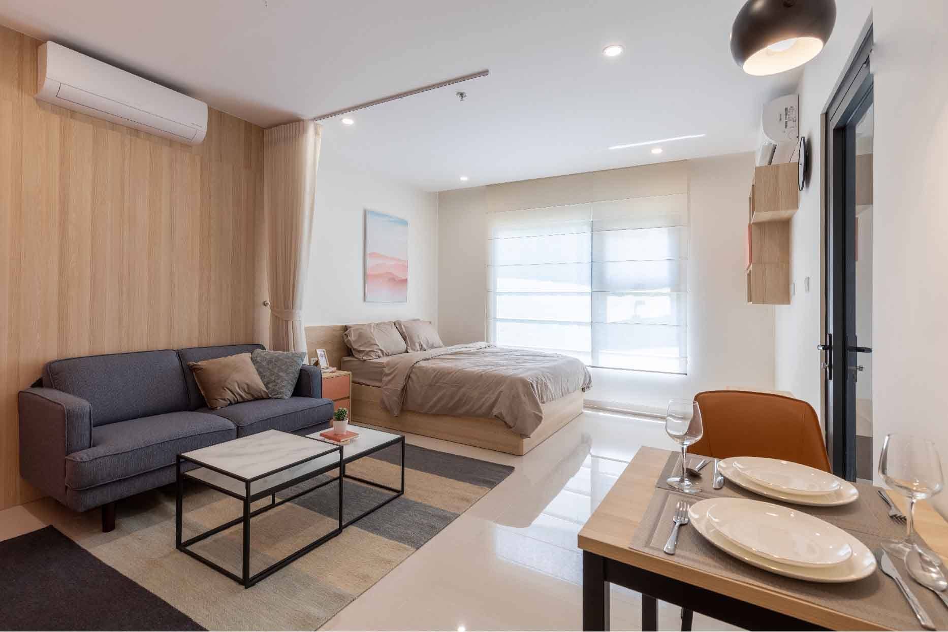 Cần thuê căn hộ 1 phòng ngủ đầy đủ đồ cơ bản, tòa A đầy đủ nội thất Masteri West Heights Tây Mỗ