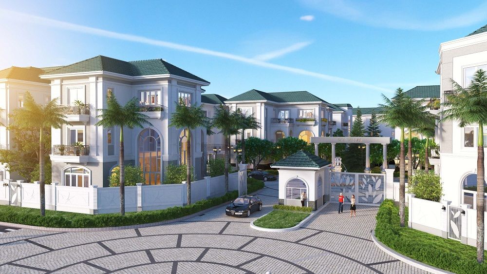 Mua biệt thự đơn lập góc 2 mặt thoáng Tây Bắc bàn giao mặt ngoài Mê Linh New City bể bơi riêng