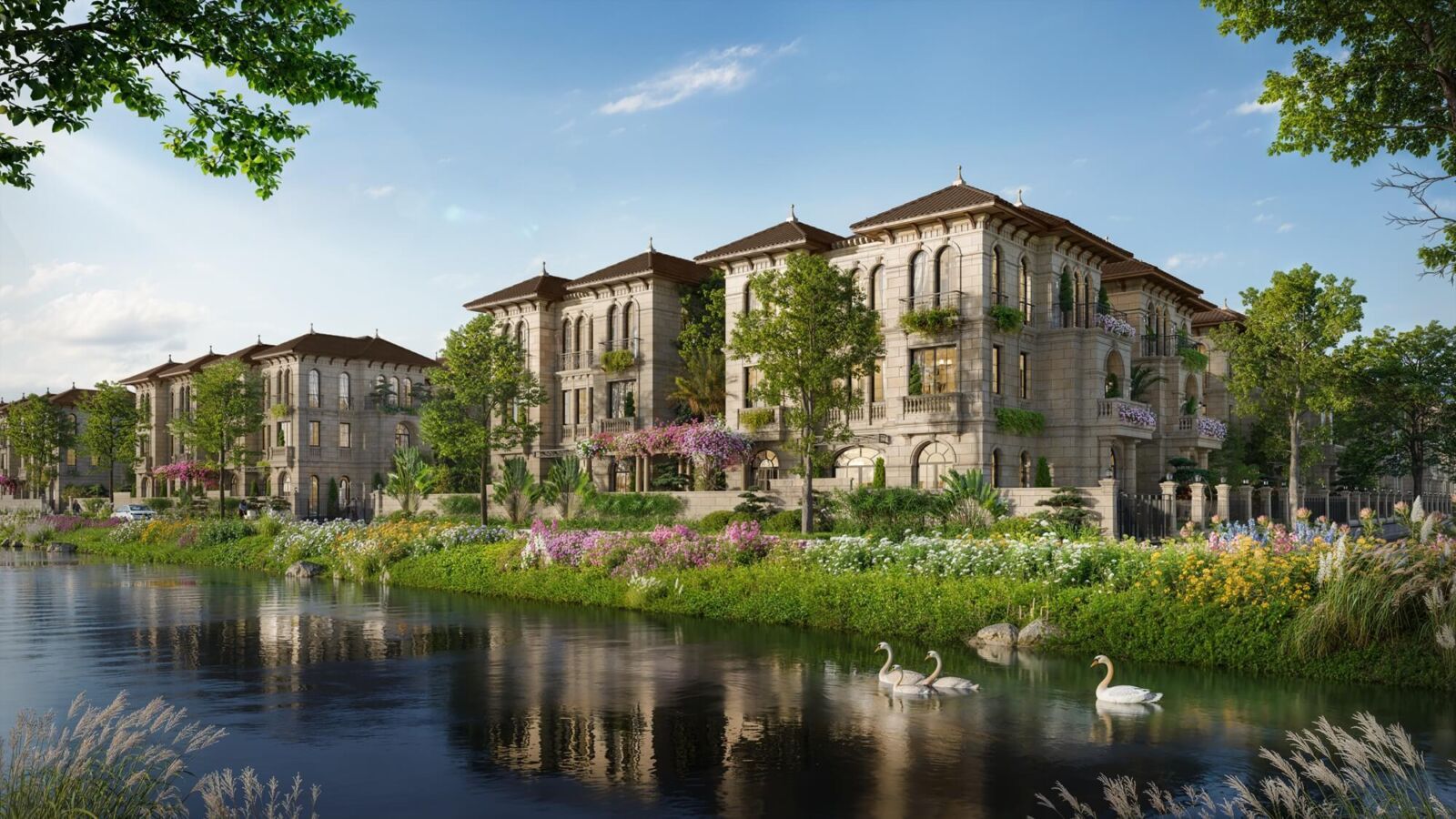 Cần thuê nhà liền kề góc 2 mặt thoáng - Đầy đủ nội thất - KD tốt Alluvia Sunshine Marina Văn Giang