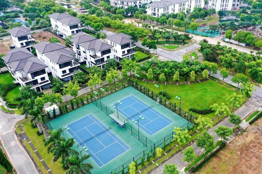 Cần bán nhà biệt thự song lập Hado Charm Villas, view ra sân tập, 220m2 hướng Tây Bắc