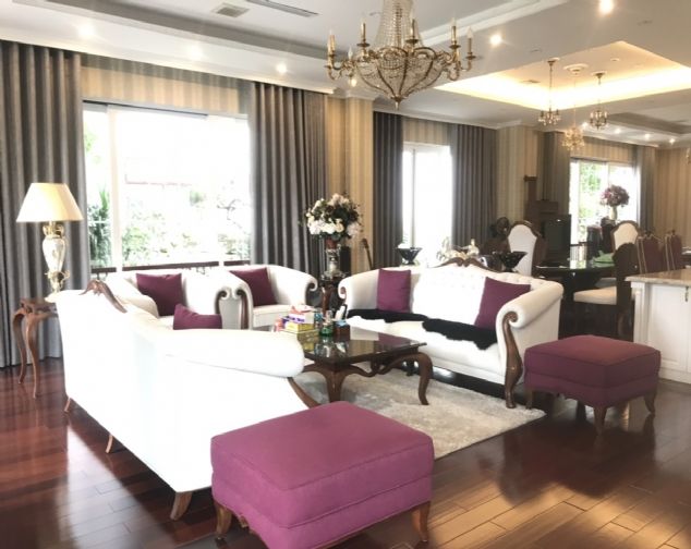 Biệt thự đơn lập hoàn thiện đẹp có thang máy Vinhomes Riverside cho thuê