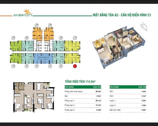 CẦN CHO THUÊ CĂN HỘ 3 PHÒNG NGỦ AN BÌNH CITY. GIÁ RẺ. ĐẦY ĐỦ ĐỒ