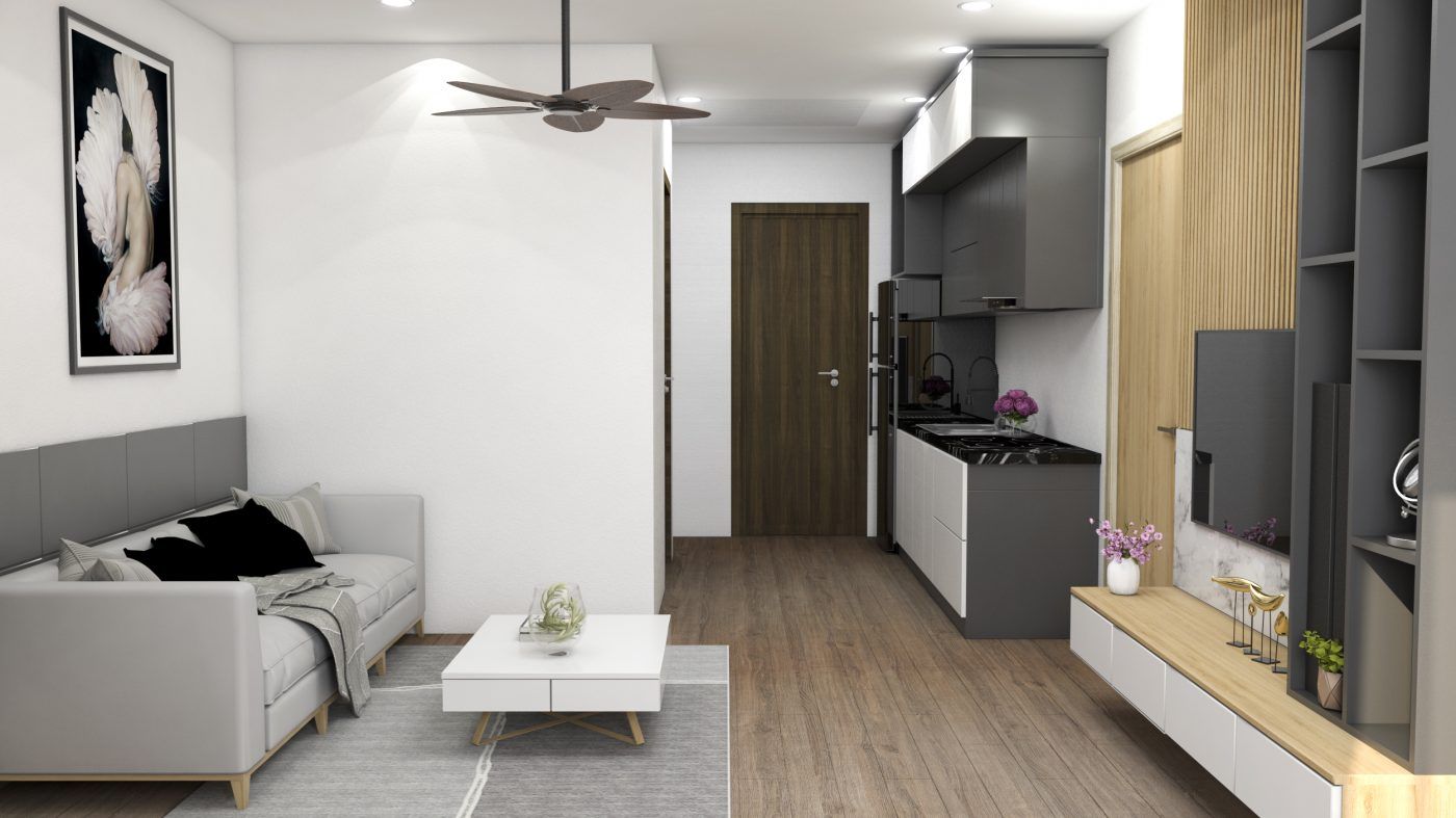 Bán căn hộ 1 phòng ngủ hướng chính Đông hoàn thiện đẹp, view nội khu chung cư KĐT Vân Canh