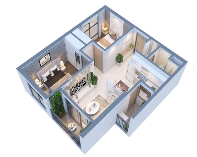 Chìa khóa trao tay căn 2PN, 68m2