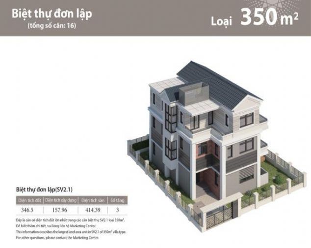 Cho thuê biệt thự đơn lập khu đô thị Starlake, DT 350m2