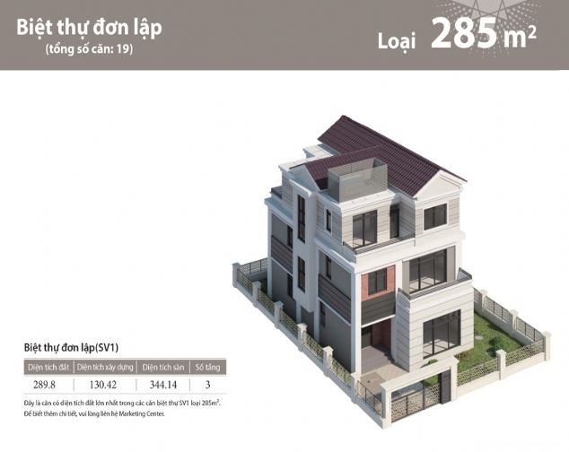 Cho thuê biệt thự đơn lập Starlake, DT 220m2