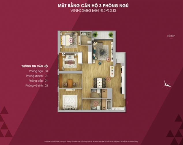 Cho thuê căn hộ chung cư tại Vinhomes Metropolis Liễu Giai, 3 phòng, đồ đẹp