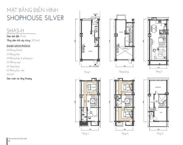 CHO THUÊ SHOPHOUSE SLIVER THE MANOR CENTRAL PARK