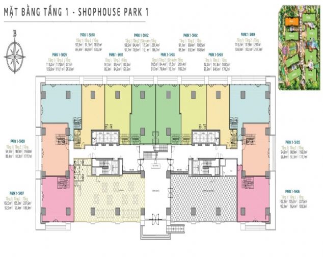 Cho thuê shophouse tòa Park 1 - Times City