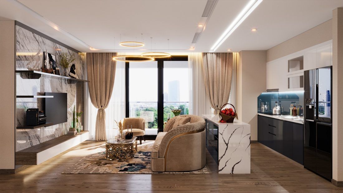 Cho thuê gấp căn góc hướng Đông Bắc, full đầy đủ đồ, diện tích: 130m2/3PN An Lạc Green Symphony