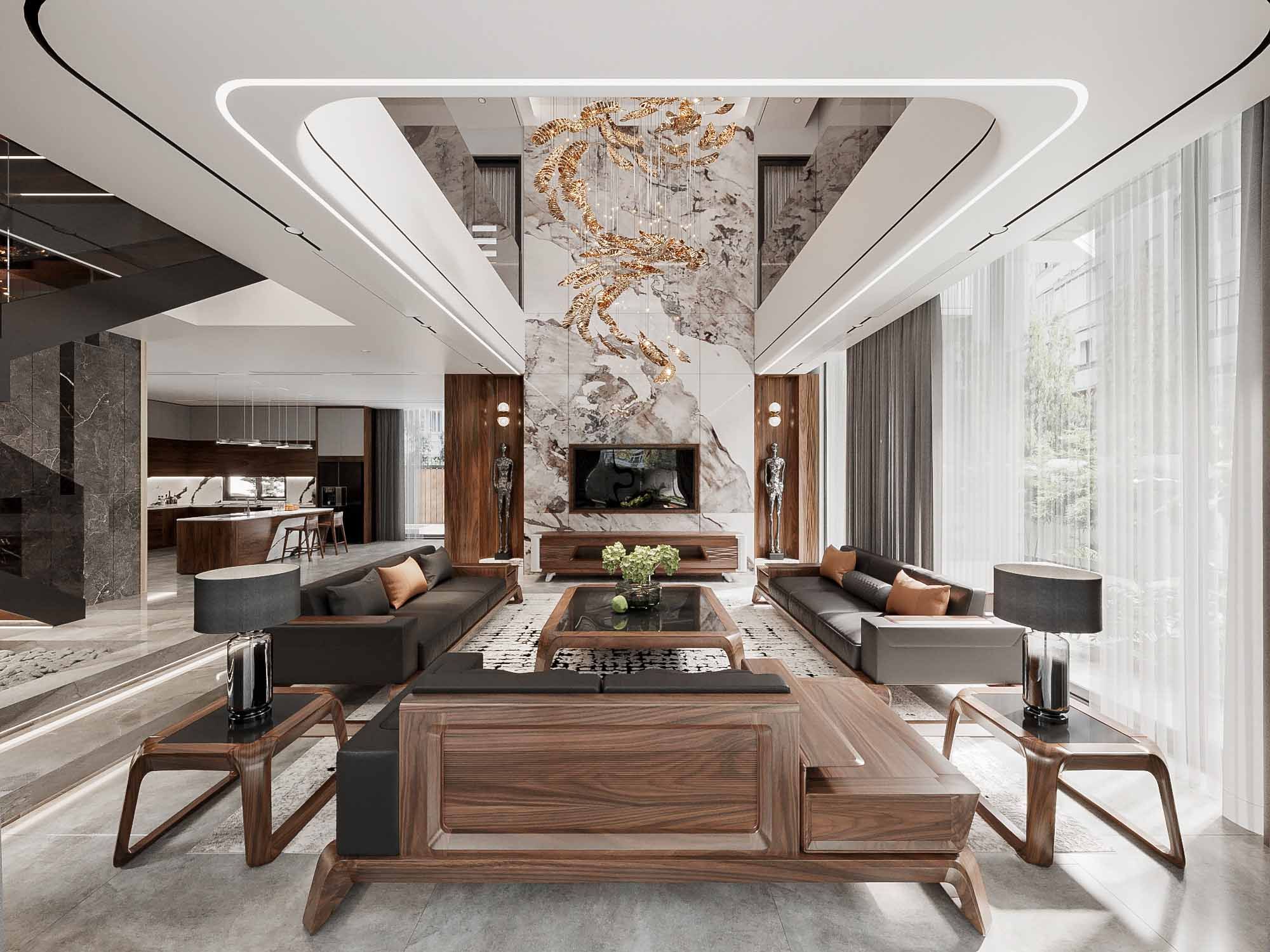 Cho thuê biệt thự song lập 300m2 x 3 tầng nổi full đồ đẹp tại KĐT Cầu Bươu