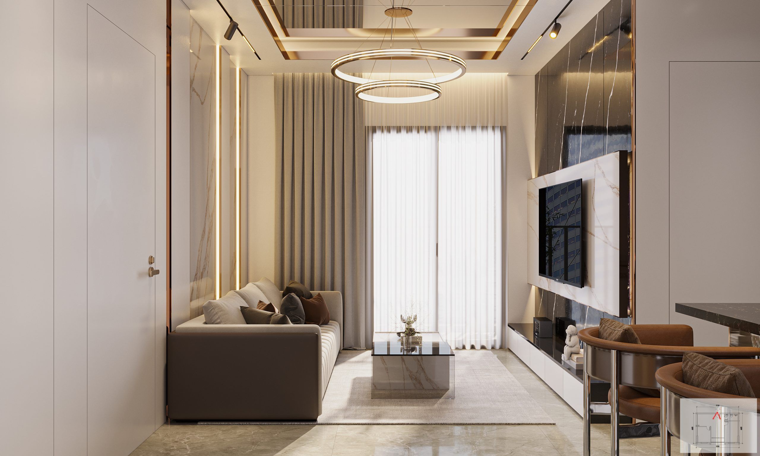 Cho thuê căn hộ 1 phòng ngủ đầy đủ nội thất tầng cao view công viên Eco Garden Bắc Giang giá tốt