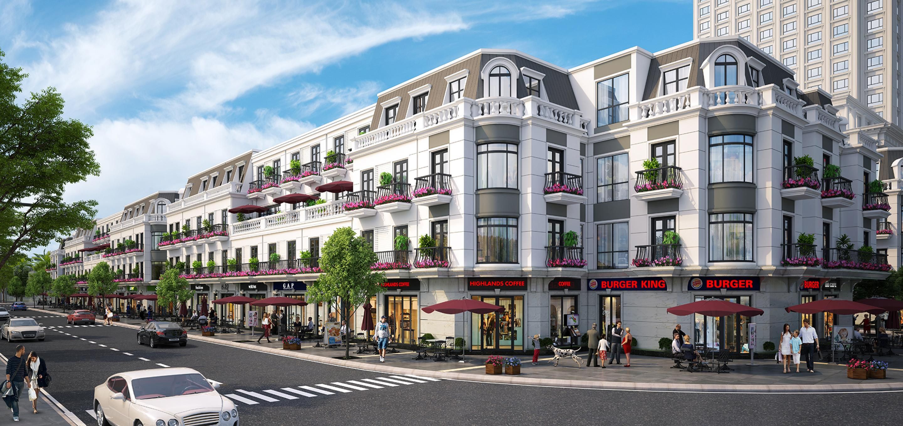 Cần bán shophouse hướng Tây 4 tầng mặt tiền 7m gần vườn hoa The Diamond Park Mê Linh bàn giao CĐT