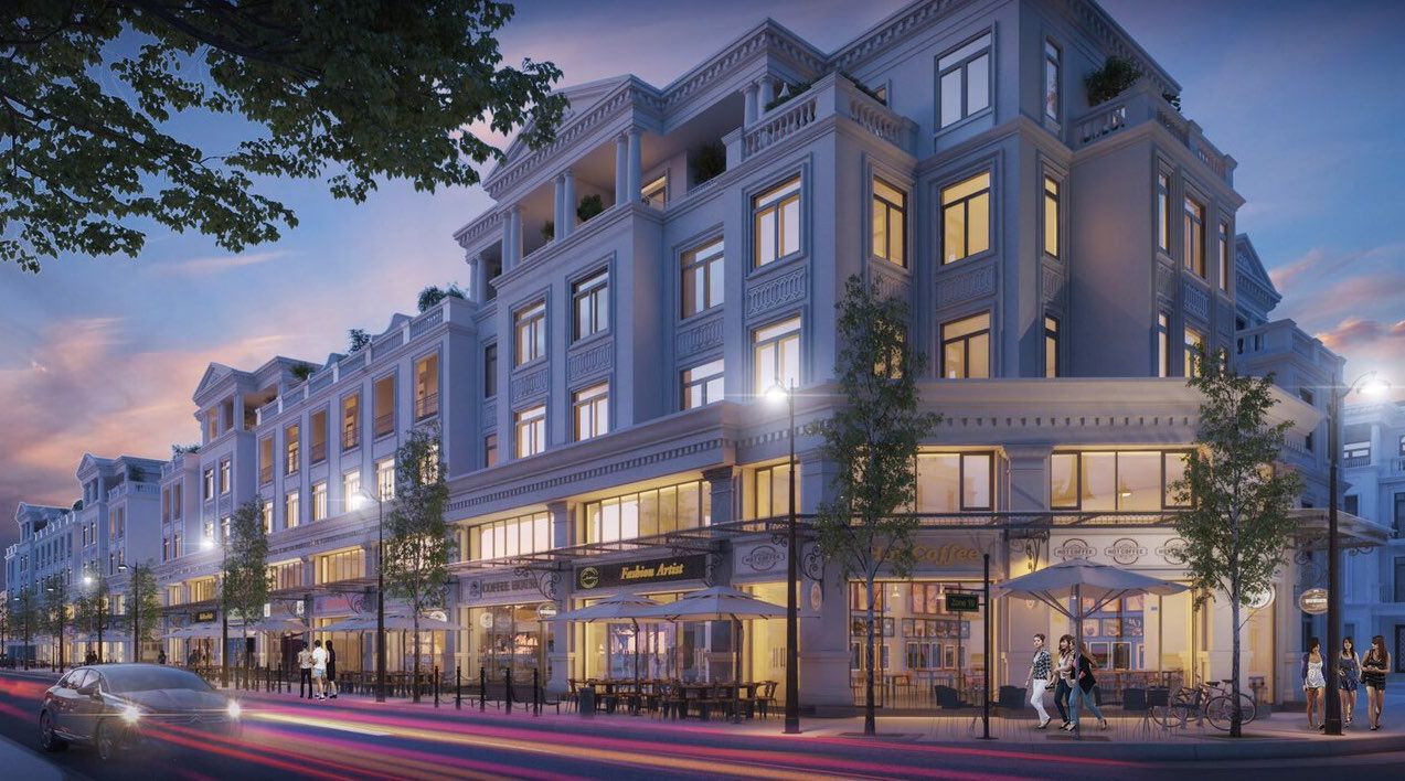 Cho thuê nhà phố shophouse bàn giao nguyên bản hướng Đông Nam khu Hoàng Kim Vinhomes Vũ Yên Hải Phò