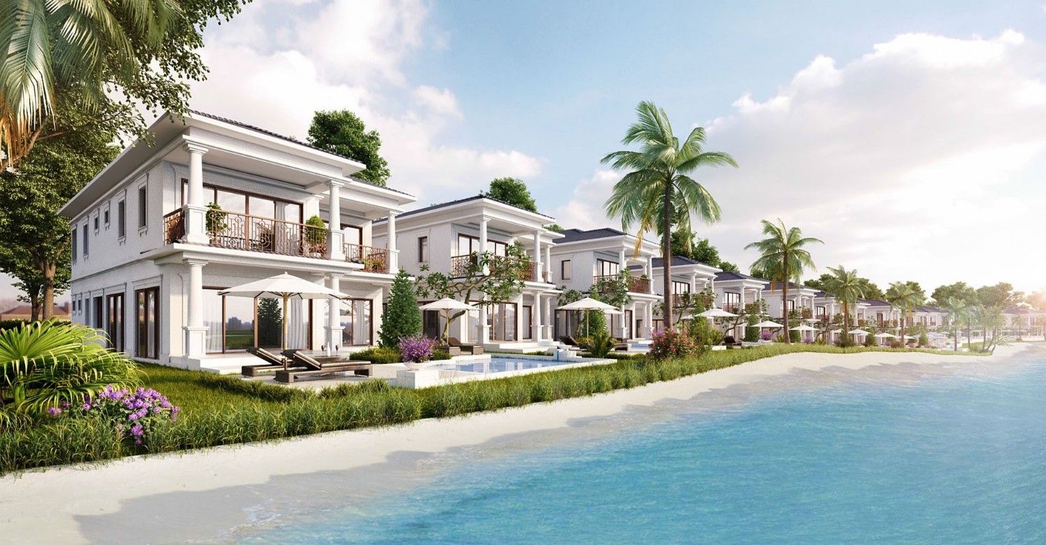 Bán dinh thự Vịnh San Hô ven biển - Hoàn thiện mặt ngoài khu Châu Mỹ Vinhomes Global Gate Hạ Long