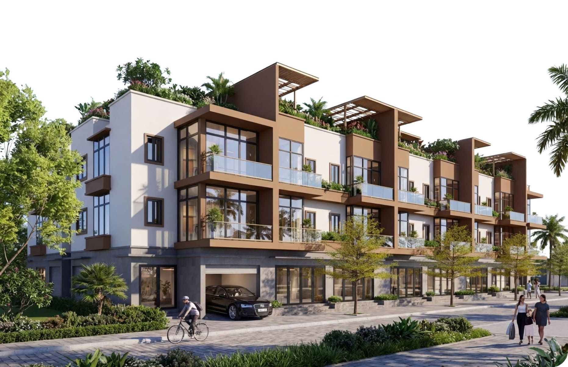 Bán căn góc liền kề 2 mặt thoáng bàn giao bên ngoài Tây Tứ Trạch diện tích 115m2 Iconia Lakeside