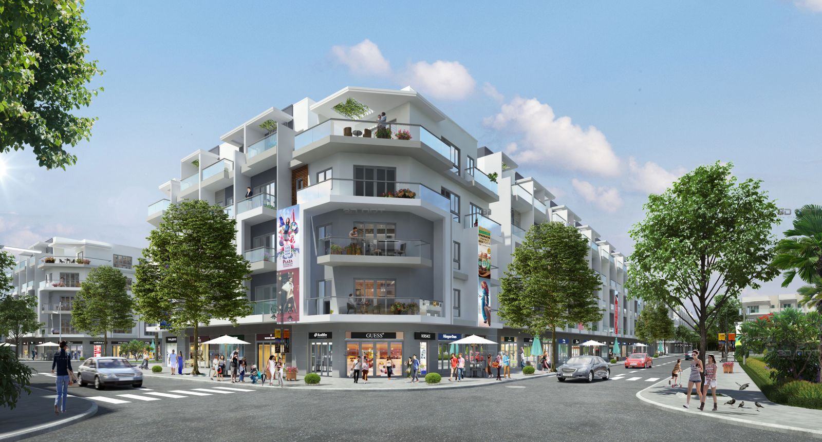 Cho thuê shophouse The Diamond Park Mê Linh hướng chính Đông diện tích 100m2 mặt đường lớn, sầm uất
