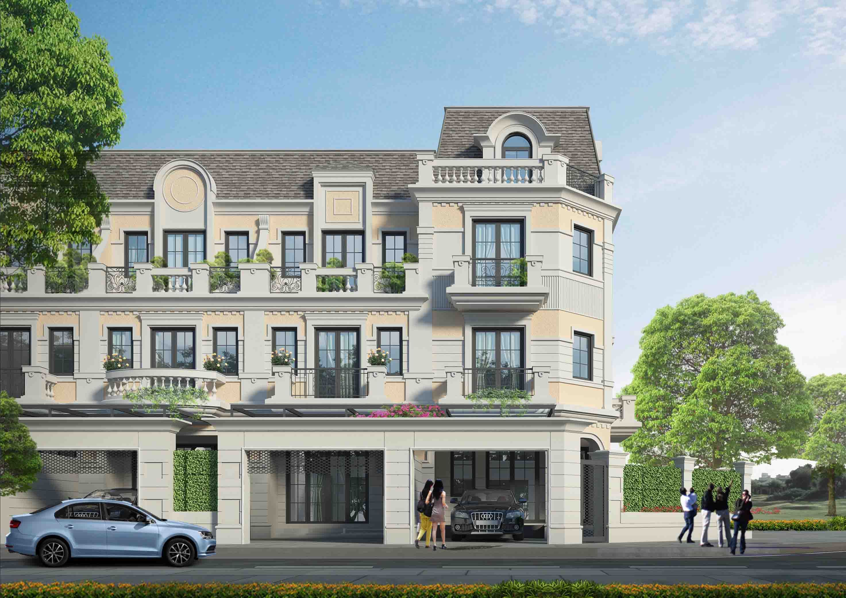 Cần bán nhà phố shophouse hướng chính Bắc 142m2 x 4 tầng mặt đường 15m tại An Lạc Green Symphony