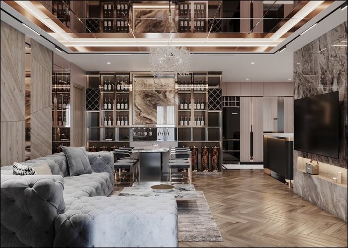 Bán căn hộ 1 phòng ngủ VIP hoàn thiện đẹp hướng Tây tầng trung view dãy villa Vinhomes Star City