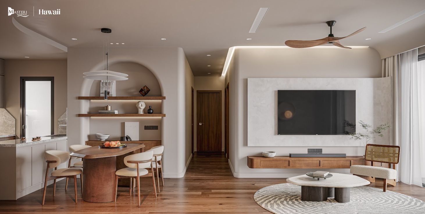 Cần bán căn hộ 2 phòng ngủ+ hướng Bắc, hoàn thiện đẹp 63 m2 view nội khu Masteri Waterfront Gia Lâm